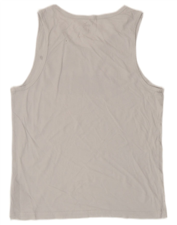 Puma Womens Graphic Vest Top UK 14 Medium White Cotton