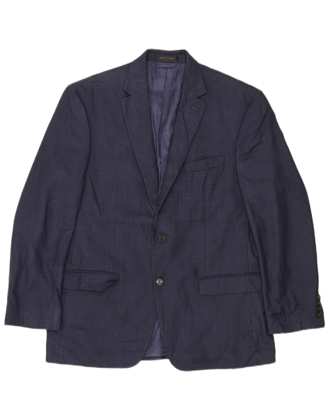 Ralph Lauren Mens 2 Button Blazer Jacket UK 38 Medium Navy Blue Houndstooth