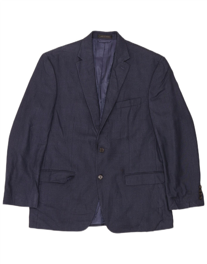 Ralph Lauren Mens 2 Button Blazer Jacket UK 38 Medium Navy Blue Houndstooth