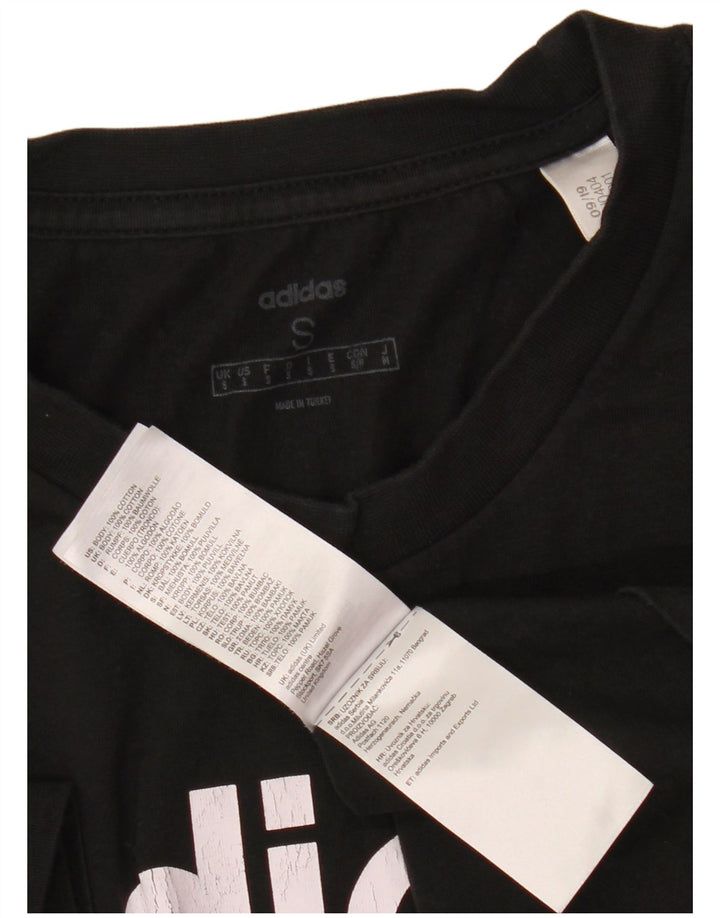 ADIDAS Mens Graphic T-Shirt Top Small Black Cotton