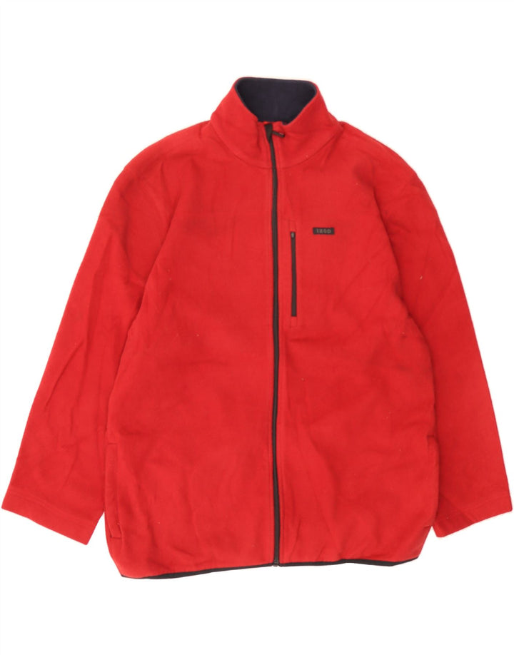 IZOD Mens Fleece Jacket UK 40 Large Red Polyester Vintage Izod and Second-Hand Izod from Messina Hembry 