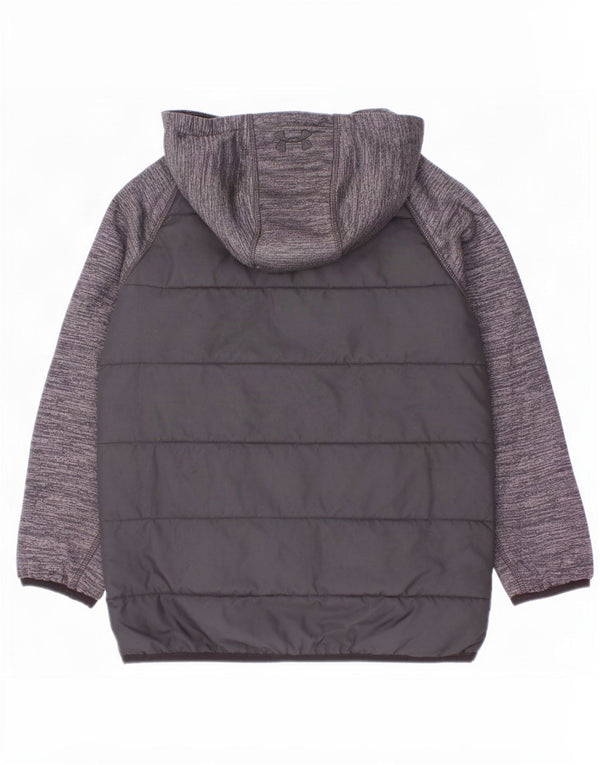 Under Armour Boys Hooded Tracksuit Top Jacket 7-8 Years Small Black