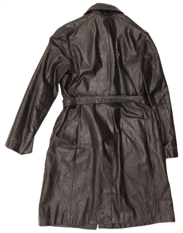 Conbipel Womens Leather Coat IT 48 XL Black Leather