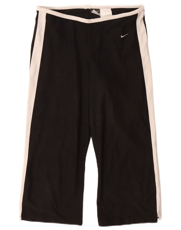 NIKE Womens Dri Fit Tracksuit Trousers US 8/10 Medium  Black Colourblock