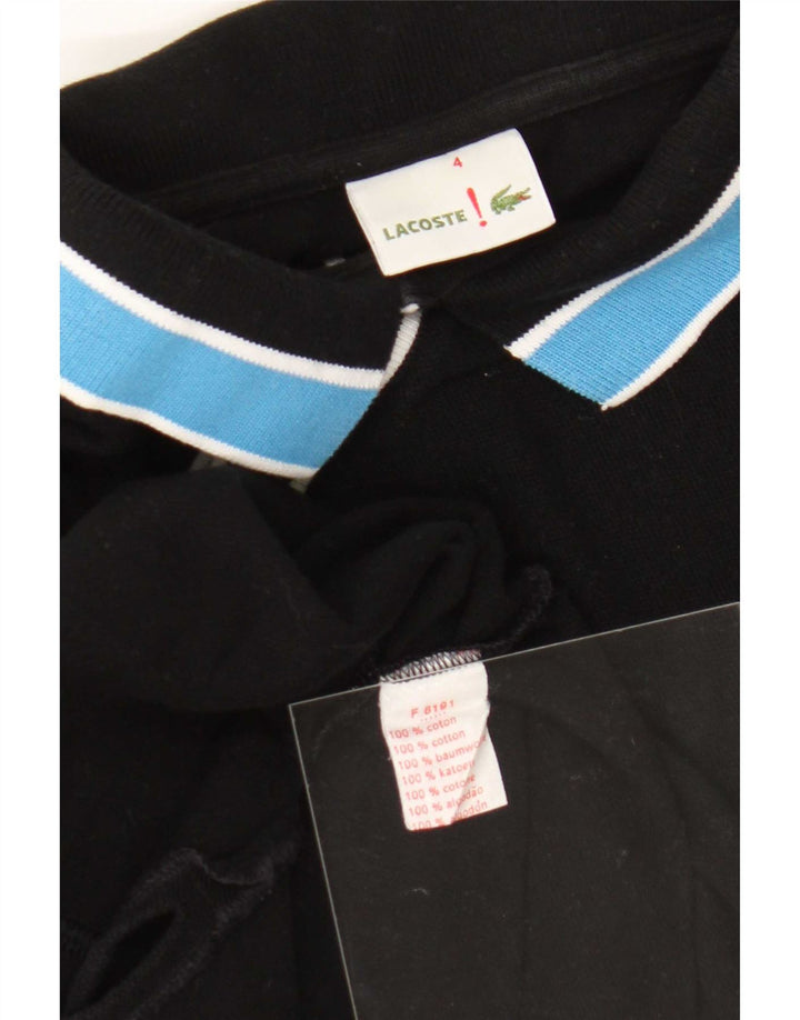Lacoste Mens Polo Shirt Size 4 Medium Black Colourblock Cotton