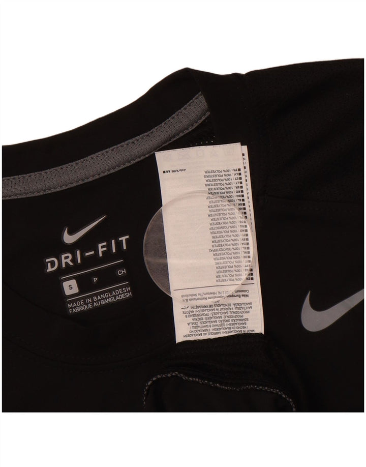 NIKE Mens Dri Fit T-Shirt Top Small Black Polyester