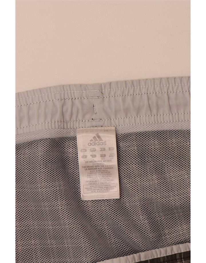 Adidas Mens Swimming Shorts Large Khaki Check Polyester