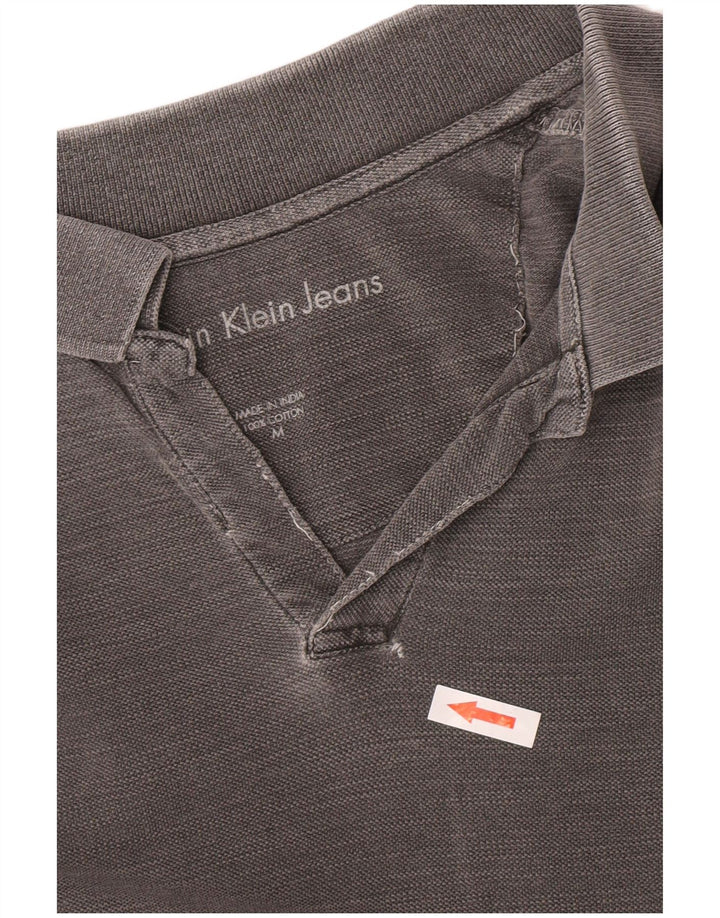 Calvin Klein Jeans Mens Polo Shirt Medium Grey Cotton