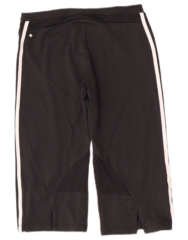 Adidas Womens Capri Tracksuit Trousers UK 12 Medium Black Nylon