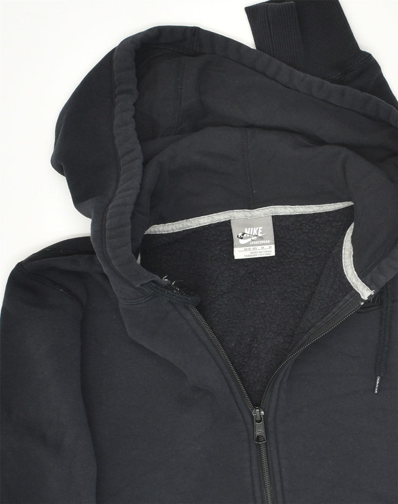 NIKE Boys Zip Hoodie Sweater 8-9 Years Medium Black Cotton | Vintage Nike | Thrift | Second-Hand Nike | Used Clothing | Messina Hembry 