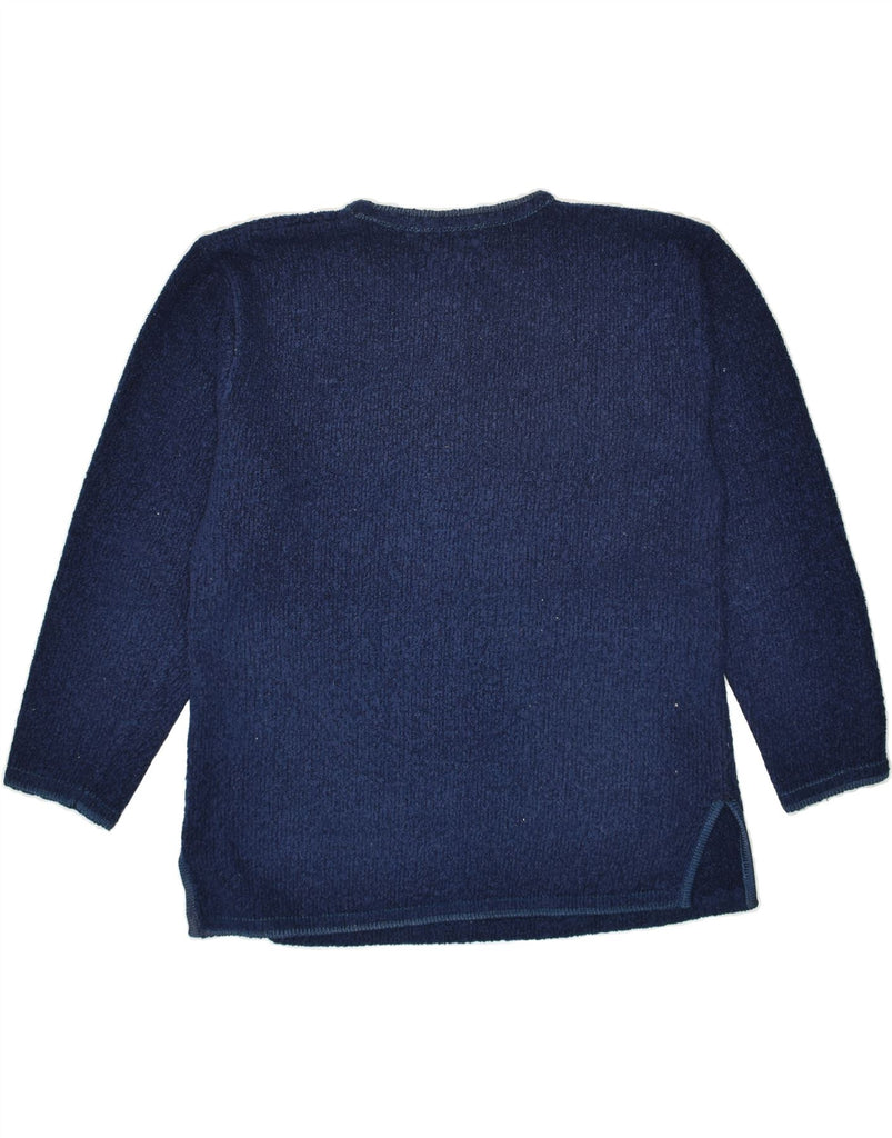 GALAXY Womens Crew Neck Jumper Sweater UK 16 Large Navy Blue Colourblock Vintage GALAXY and Second-Hand GALAXY from Messina Hembry 