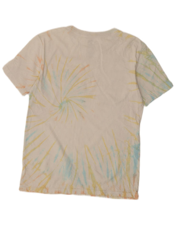 Billabong Boys Graphic T-Shirt Top 13-14 Years Medium White Tie Dye Cotton