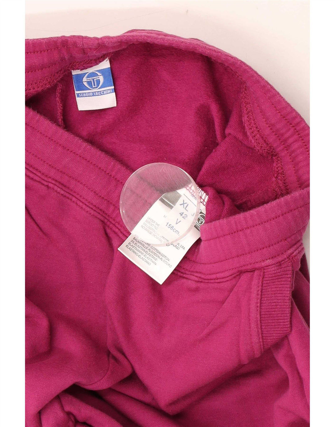 Sergio Tacchini Womens Tracksuit Trousers IT 42 Medium Pink Cotton