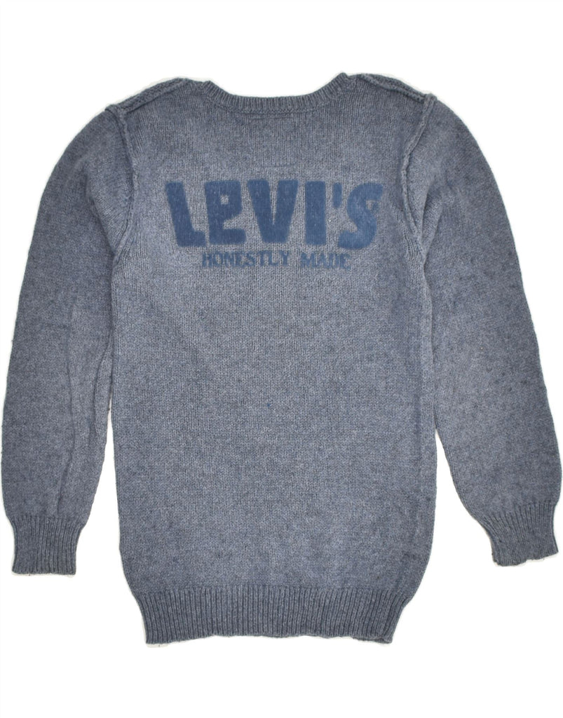 LEVI'S Boys Graphic V-Neck Jumper Sweater 7-8 Years Grey Cotton | Vintage Levi's | Thrift | Second-Hand Levi's | Used Clothing | Messina Hembry 