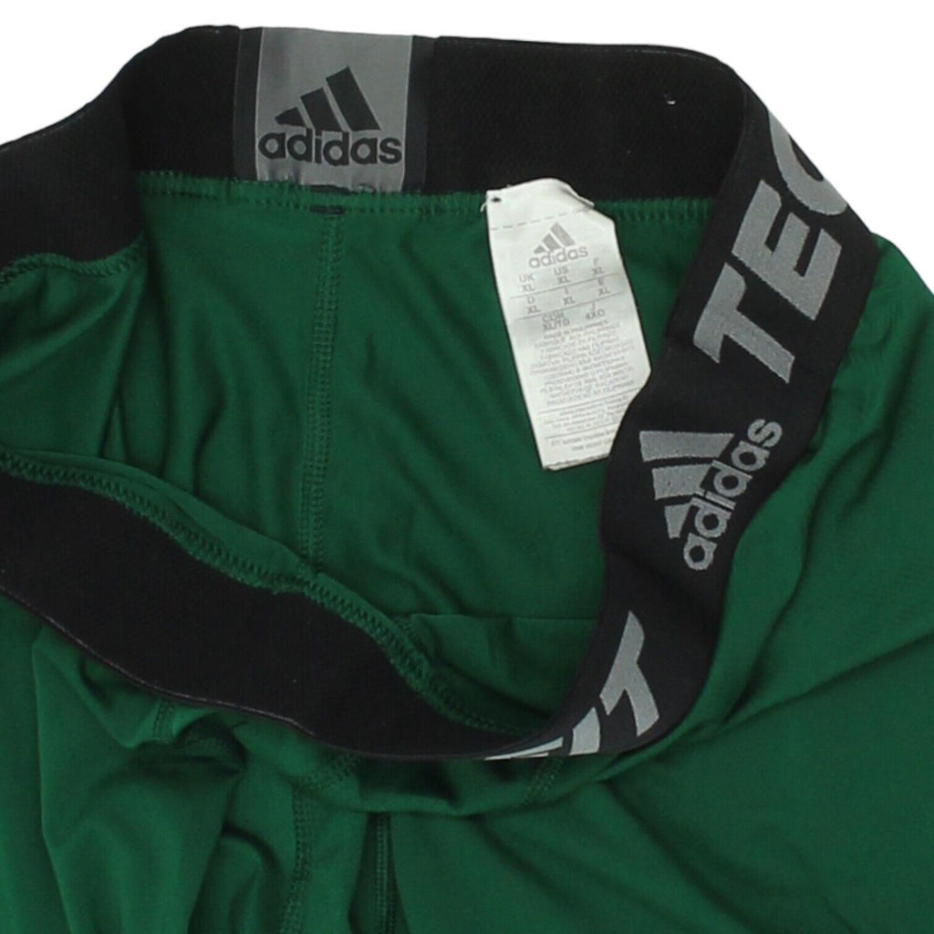 Adidas Techfit Mens Green Polyester Spandex Shorts | Sportswear Activewear | Vintage Messina Hembry | Thrift | Second-Hand Messina Hembry | Used Clothing | Messina Hembry 