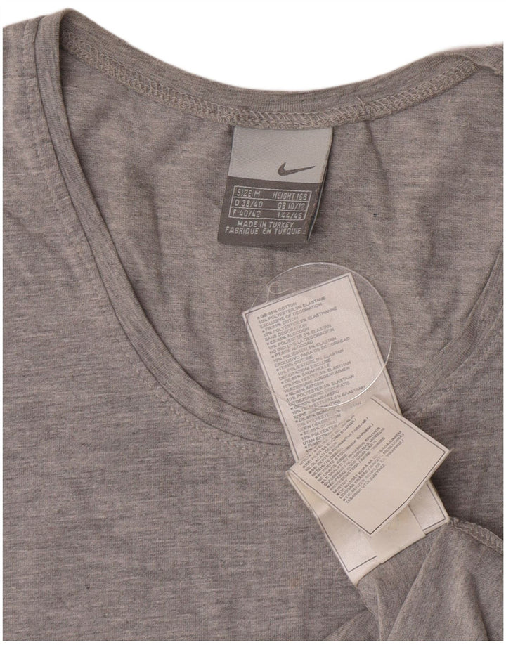 Nike Womens T-Shirt Top UK 10/12 Medium Grey Cotton