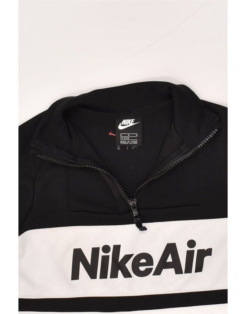 NIKE Boys Graphic Zip Neck Sweatshirt Jumper 10-11 Years Medium Black | Vintage Nike | Thrift | Second-Hand Nike | Used Clothing | Messina Hembry 