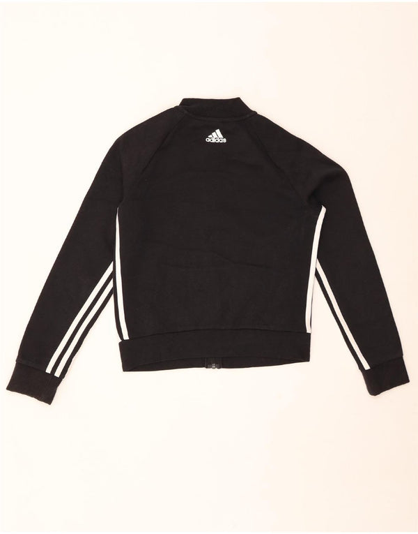 ADIDAS Womens Crop Tracksuit Top Jacket UK 4/6 XS Black