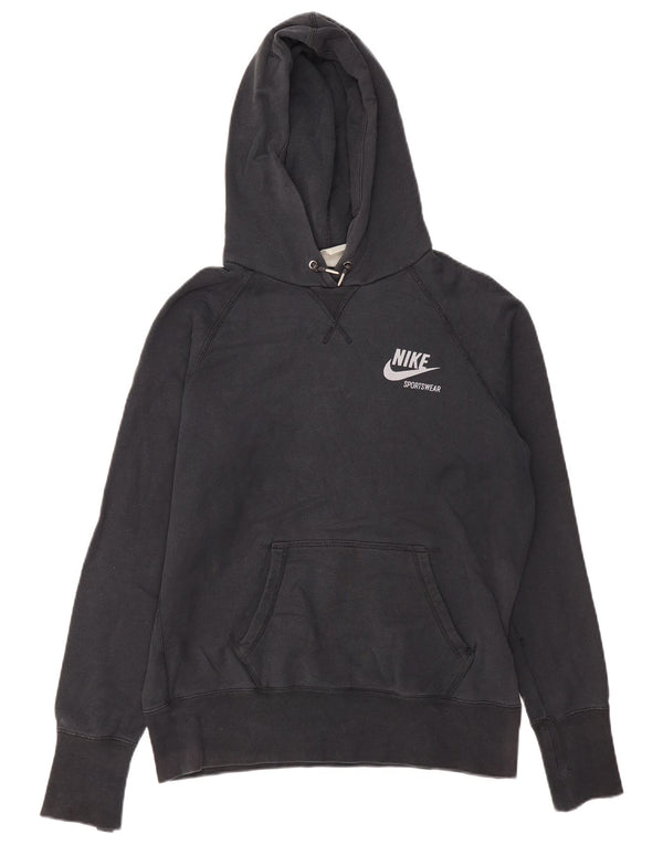 Nike Womens Hoodie Jumper UK 20/22 XL Black Cotton