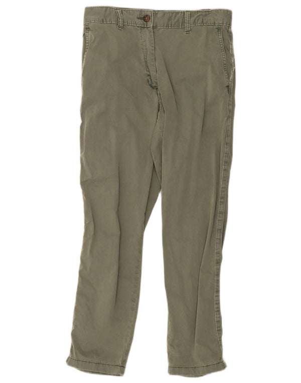 Marks & Spencer Womens Straight Chino Trousers UK 10 Small W30 L26 Khaki