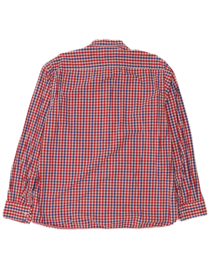 Tommy Hilfiger Mens Custom Fit Shirt XL Red Gingham Cotton