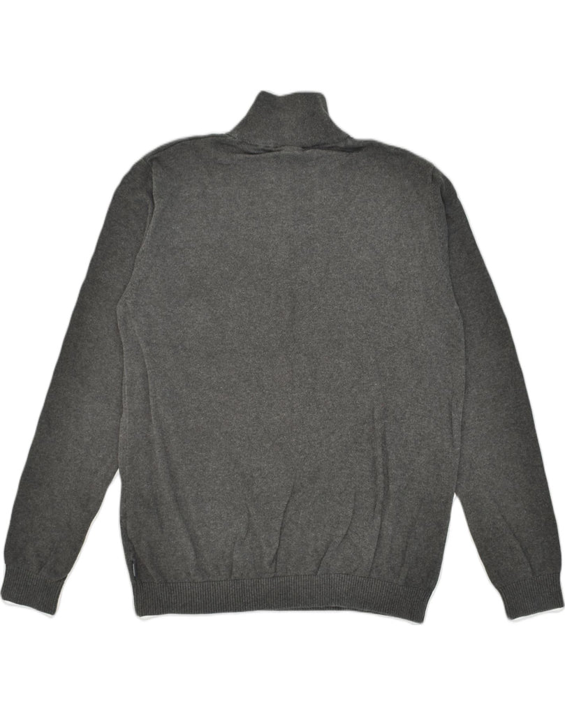 JACK & JONES Mens Zip Neck Jumper Sweater Large Grey Cotton | Vintage Jack & Jones | Thrift | Second-Hand Jack & Jones | Used Clothing | Messina Hembry 