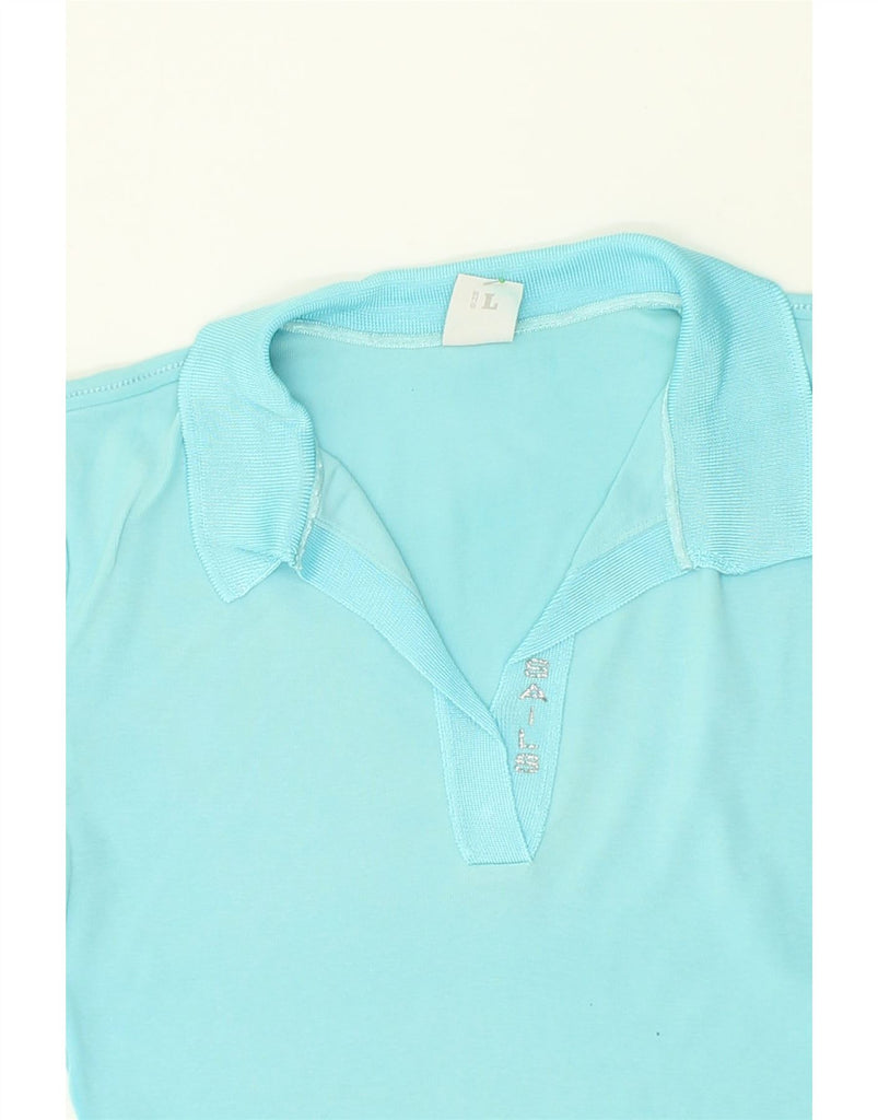 NORTH SAILS Womens Polo Shirt UK 14 Large Blue Cotton | Vintage North Sails | Thrift | Second-Hand North Sails | Used Clothing | Messina Hembry 