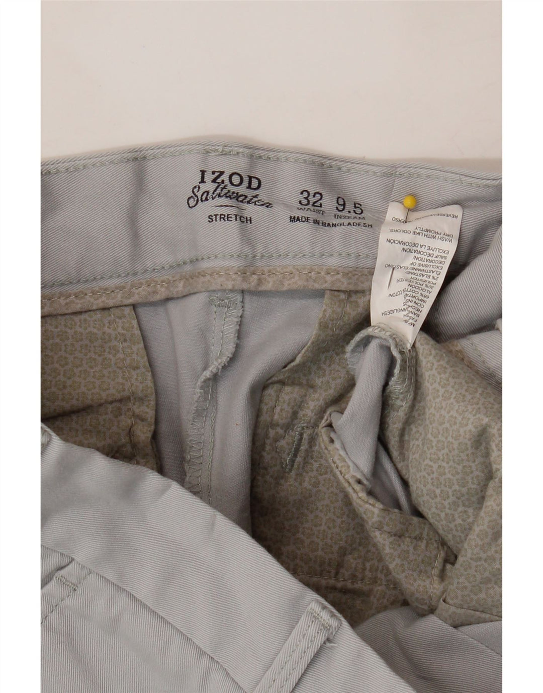 IZOD Mens Salt Water Chino Shorts W32 Medium Grey Cotton Vintage Izod and Second-Hand Izod from Messina Hembry 