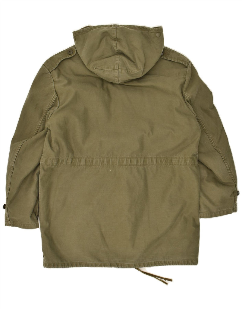 M & S Mens Hooded Military Jacket UK 36 Small Khaki Vintage M & S and Second-Hand M & S from Messina Hembry 