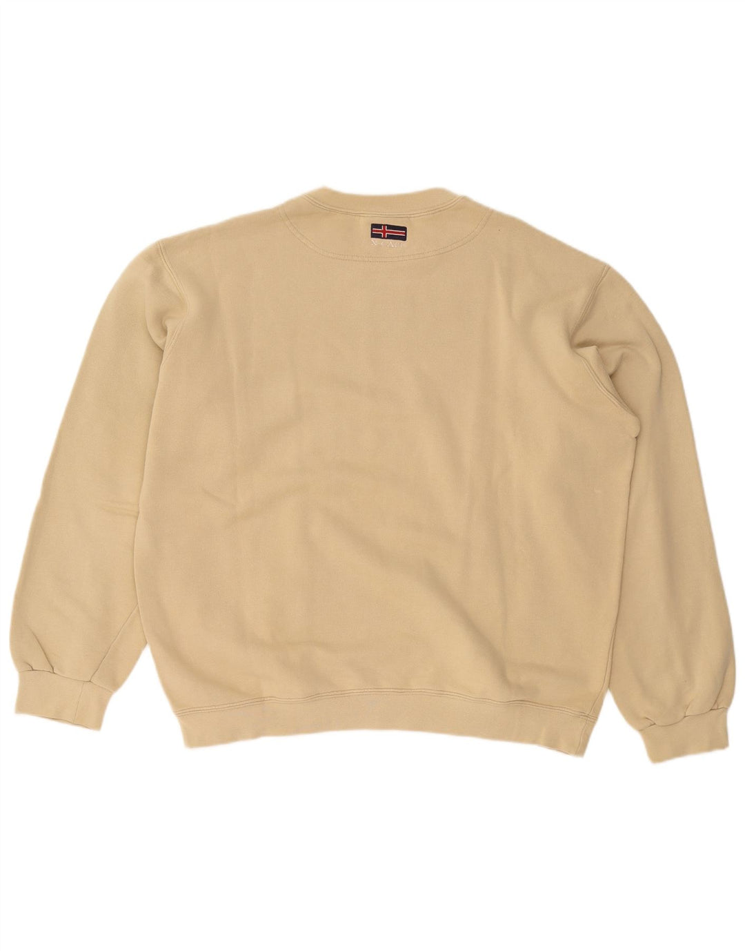 X-CAPE Mens Sweatshirt Jumper Large Beige Cotton