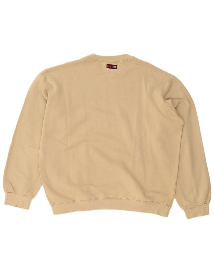 X-CAPE Mens Sweatshirt Jumper Large Beige Cotton