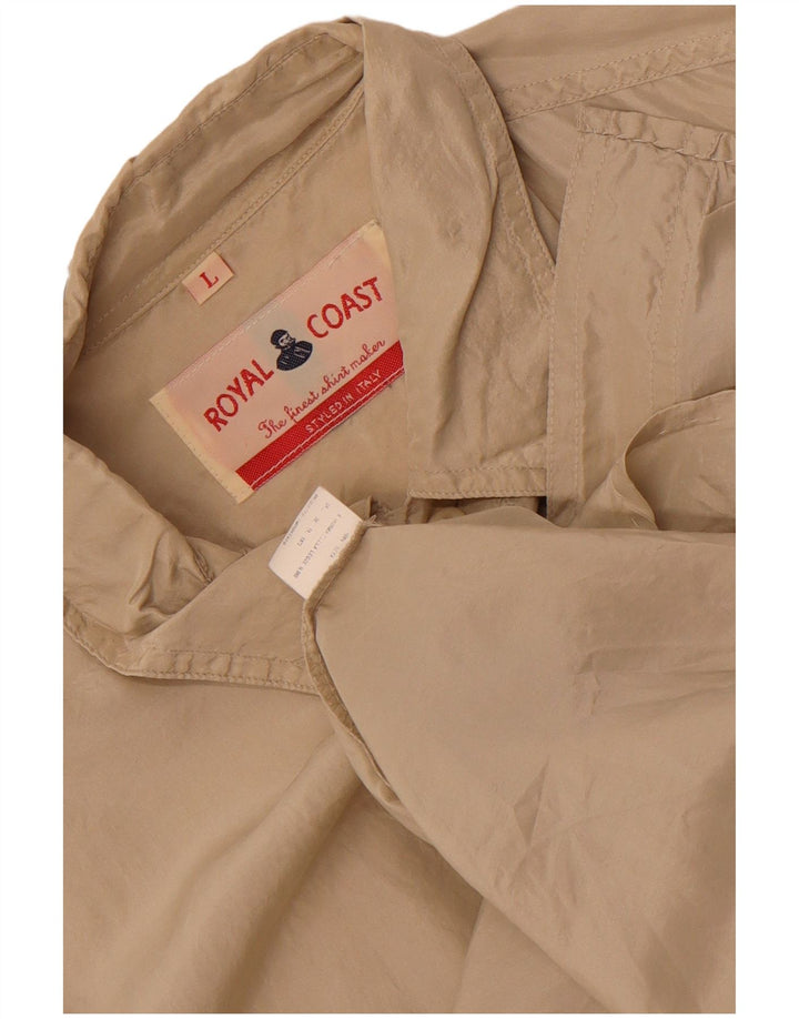 Royal Coast Mens Shirt Large Beige Silk