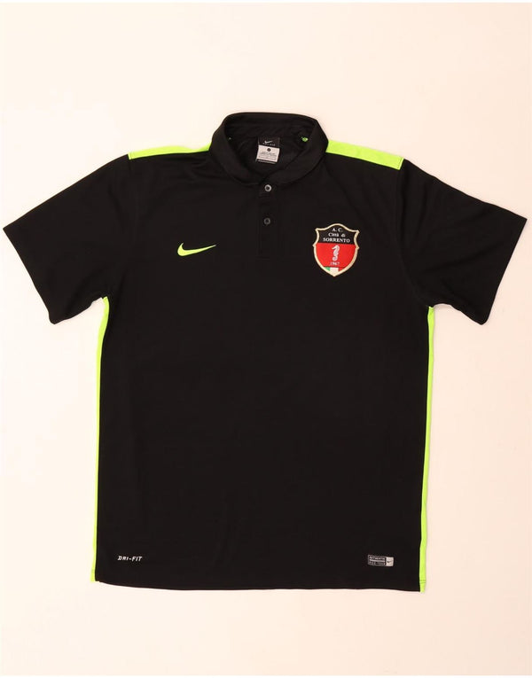 Nike Mens Dri Fit Polo Shirt Large Black Colourblock Polyester