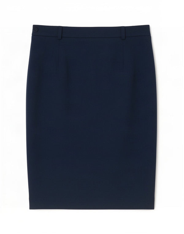 Electre Womens High Waist Straight Skirt EU 44 XL W32 Navy Blue Wool