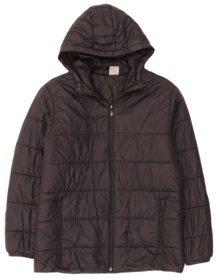 Puma Mens Hooded Padded Jacket UK 38 Medium Black Nylon