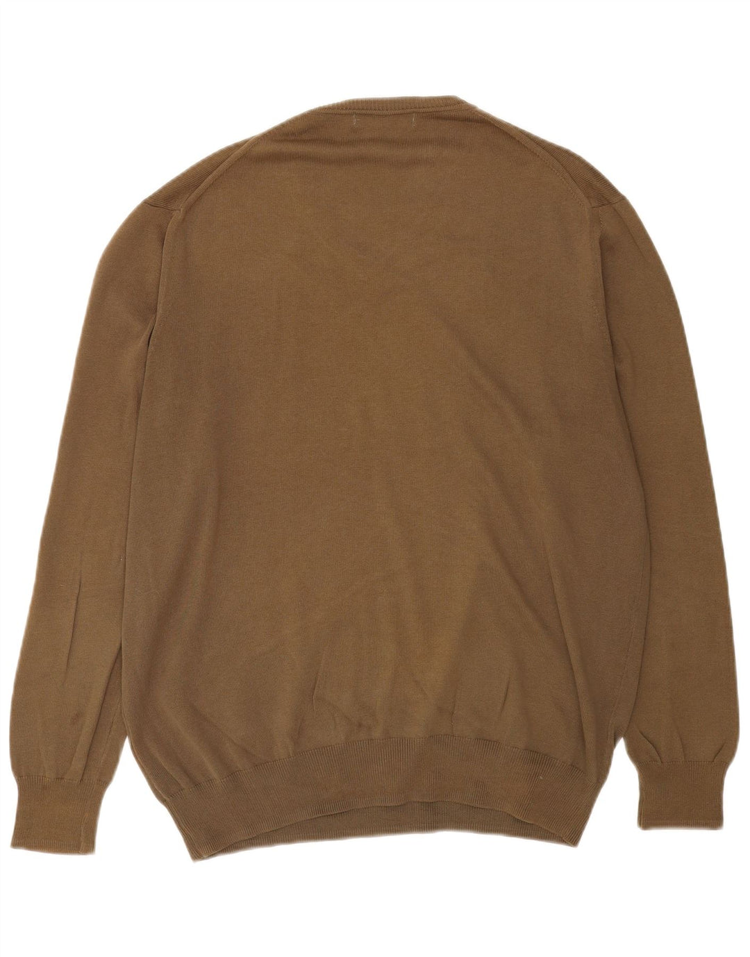Zara Mens V-Neck Jumper Sweater XL Khaki