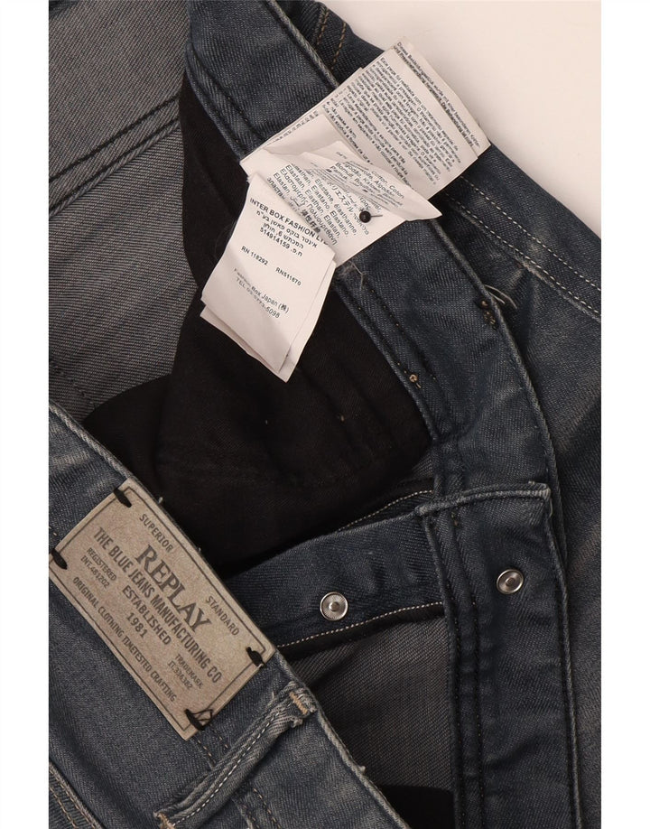 Replay Mens Slim Jeans  W33 L32 Blue Cotton