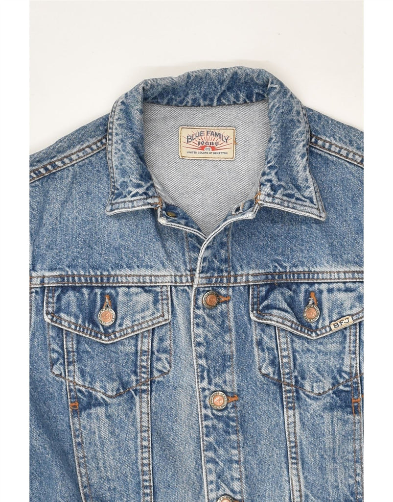 BENETTON Boys Denim Jacket 9-10 Years Medium Blue Cotton | Vintage Benetton | Thrift | Second-Hand Benetton | Used Clothing | Messina Hembry 