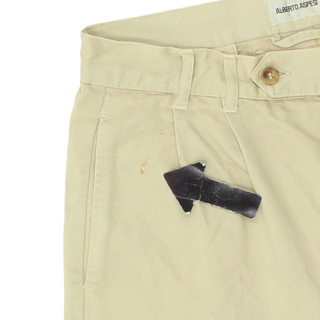 Alberto Aspesi Mens Beige Cotton Chino Shorts | Vintage High End Designer VTG | Vintage Messina Hembry | Thrift | Second-Hand Messina Hembry | Used Clothing | Messina Hembry 