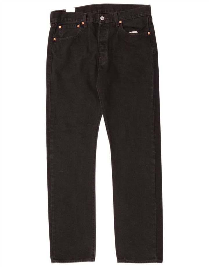 Levi's Mens 501 Straight Jeans W32 L32 Black Cotton
