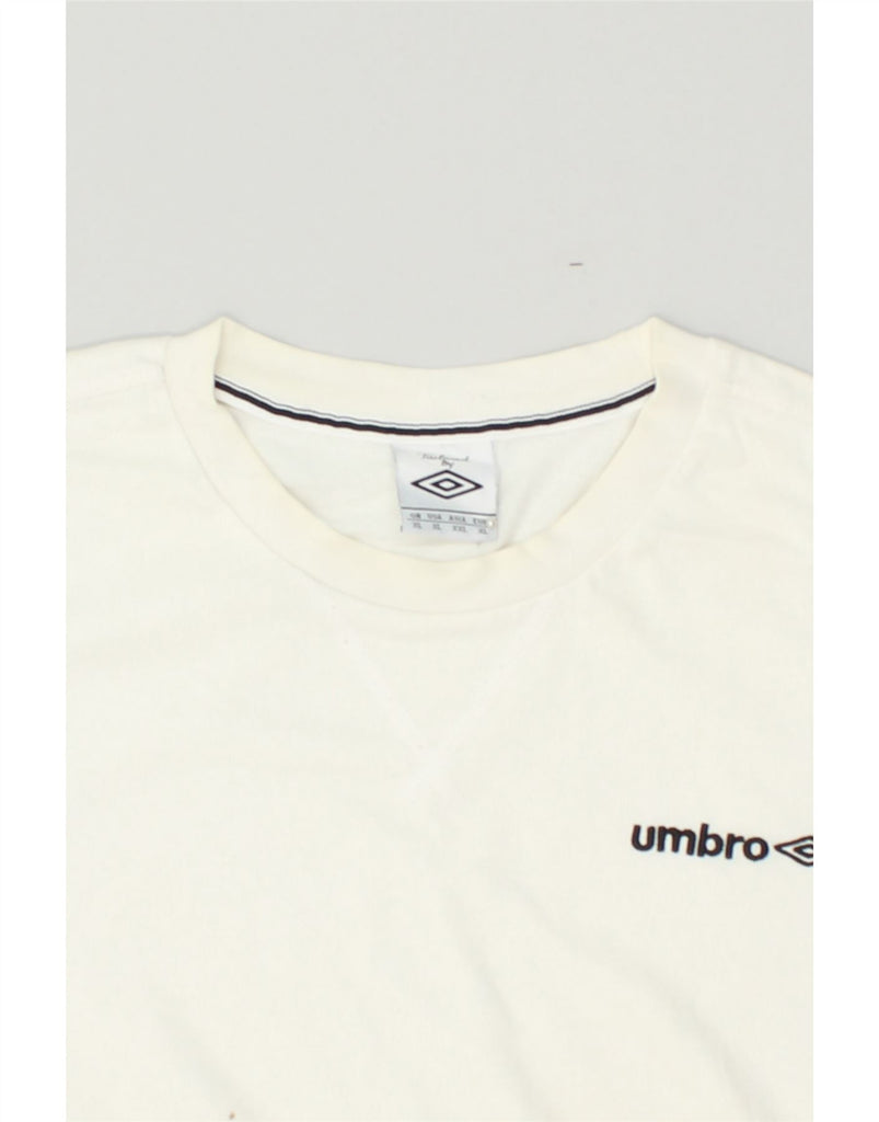 UMBRO Mens Graphic T-Shirt Top XL White Cotton | Vintage Umbro | Thrift | Second-Hand Umbro | Used Clothing | Messina Hembry 