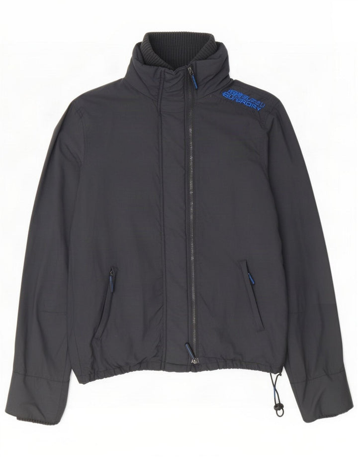 Superdry Mens Rain Jacket UK 40 Large Navy Blue Nylon
