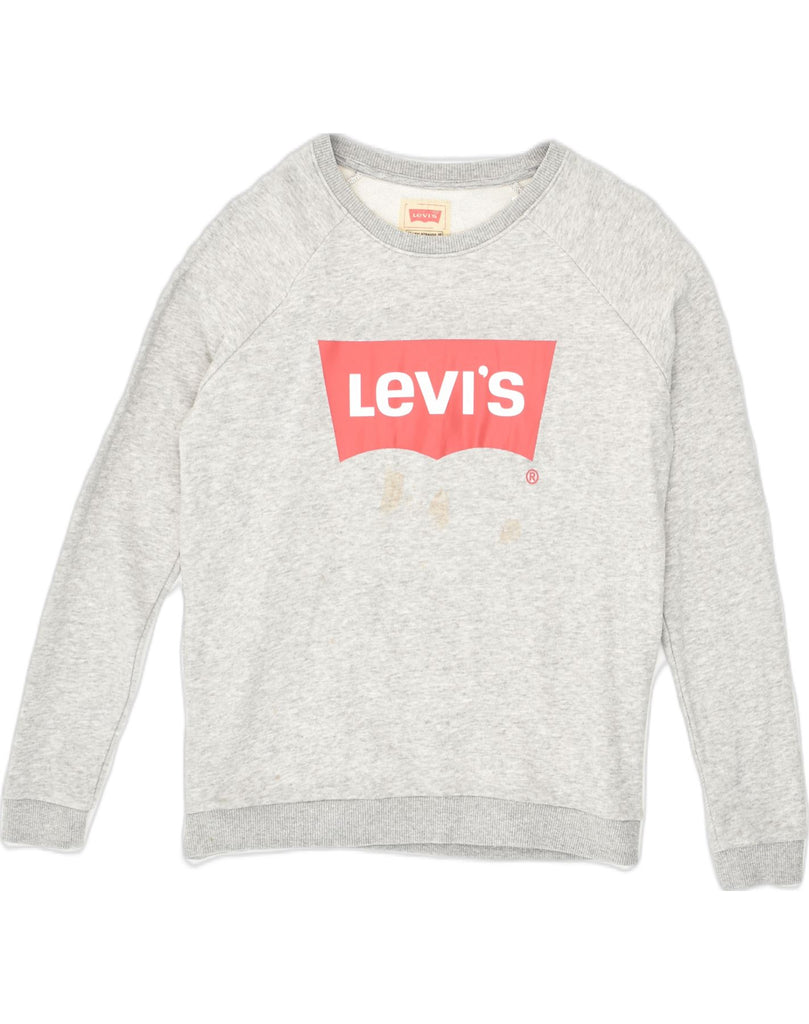 LEVI'S Girls Graphic Sweatshirt Jumper 15-16 Years Grey Cotton | Vintage Levi's | Thrift | Second-Hand Levi's | Used Clothing | Messina Hembry 