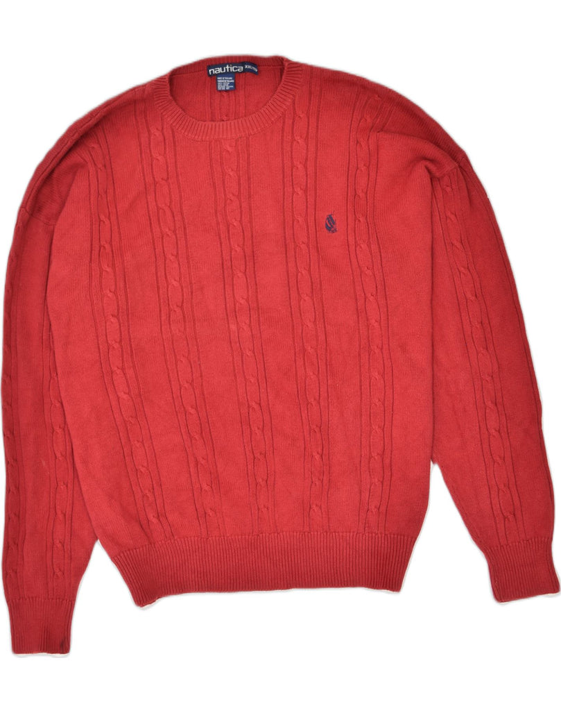 NAUTICA Mens Crew Neck Jumper Sweater 2XL Red Cotton | Vintage | Thrift | Second-Hand | Used Clothing | Messina Hembry 