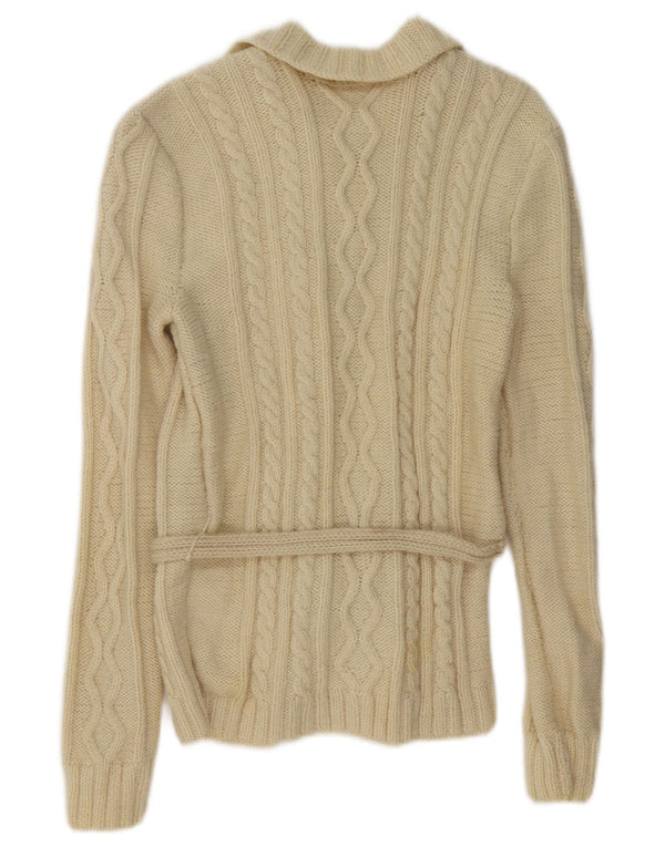 Vintage Womens Cardigan Sweater UK 14 Medium Beige