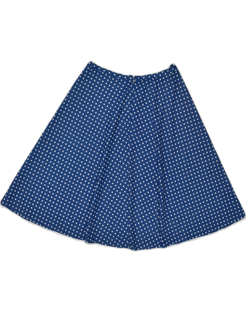 VINTAGE Womens A-Line Skirt W30 Medium Blue Polka Dot Polyester | Vintage Vintage | Thrift | Second-Hand Vintage | Used Clothing | Messina Hembry 