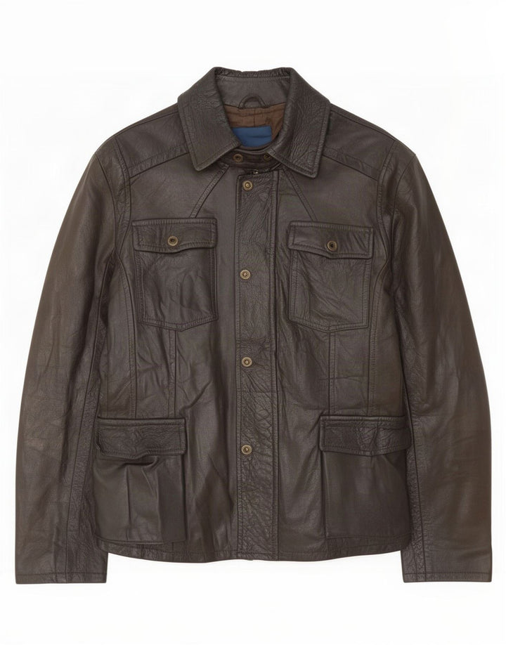Vintage Mens Leather Jacket UK 42 XL Brown