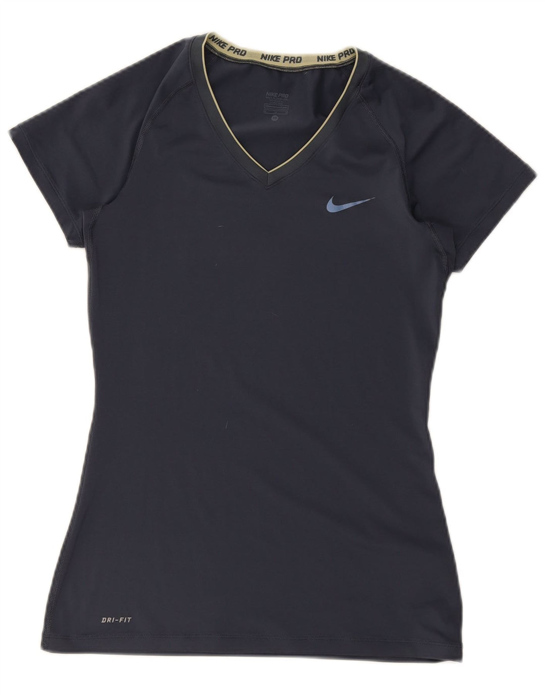 Nike Womens Dri Fit T-Shirt Top UK 12 Medium Navy Blue Polyester