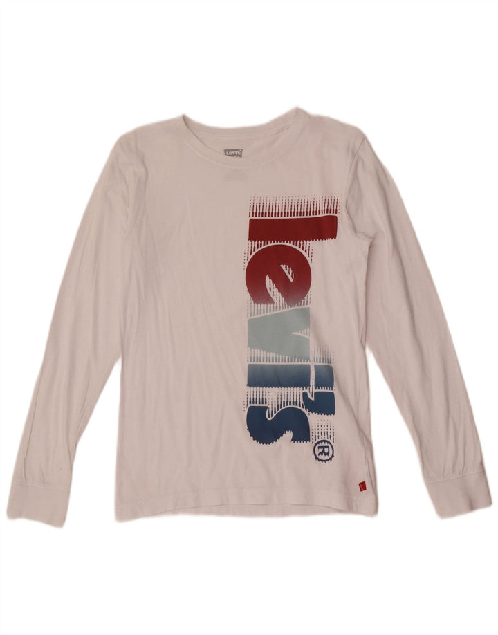 Levi's Boys Graphic Top Long Sleeve 13-14 Years White Cotton