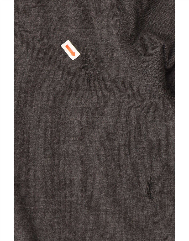 Gap Mens V-Neck Jumper Sweater Large Grey Wool
